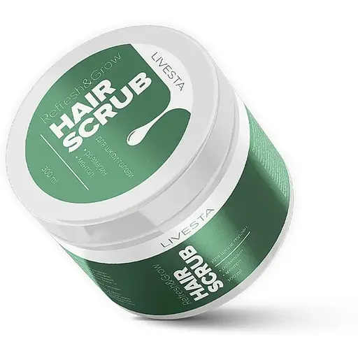 Скраб-пілінг для шкіри голови Refresh&Grow з розмарином і ментолом Livesta 400 г (Liv112107) - фото 1