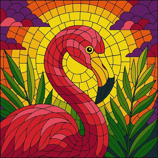 Картина по номерам "Витраж. Фламинго" ©art_selena_ua Идейка KHO5165, 30х30 см - фото 1