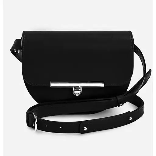 Жіноча шкіряна сумка поясна-кроссбоді Bridget чорна - фото 1