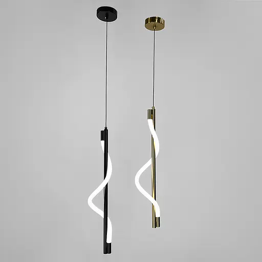 Чорний підвіс із обплетеним неоном 9 Вт | Арт. W 209/600 BK | Line F - фото 2