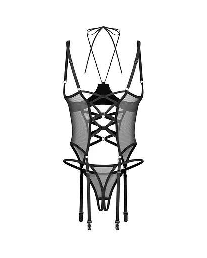 Корсет Obsessive Dominna otwarte L/XL (чорний) - фото 11