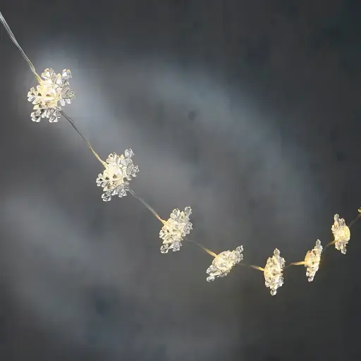 Гірлянда-струна Luca Lighting Сніжинка з таймером 10 лампочок 1.3 м класичний білий (8720967822874) - фото 2