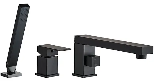 Смеситель для ванны Rea Glen black черный трехкомпонентный REA-B6630 Черный - фото 1