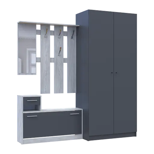 Прихожая Doros Alice и шкаф Promo 2 ДСП Сосна Натти/Графит 2 ДСП (42005198) - фото 4