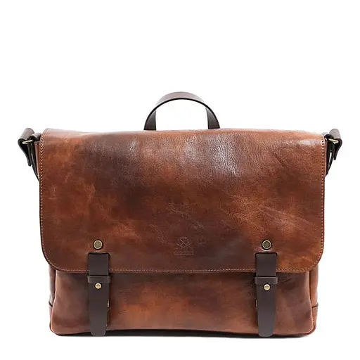 Шкіряна чоловіча сумка через плече Time Resistance 28х36х10 см nsa0001299 - фото 6