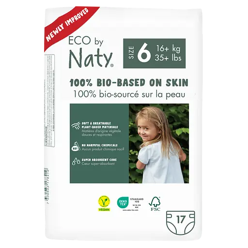Еко підгузки розмір 6. 16+ кг., 17 шт ECO BY NATY