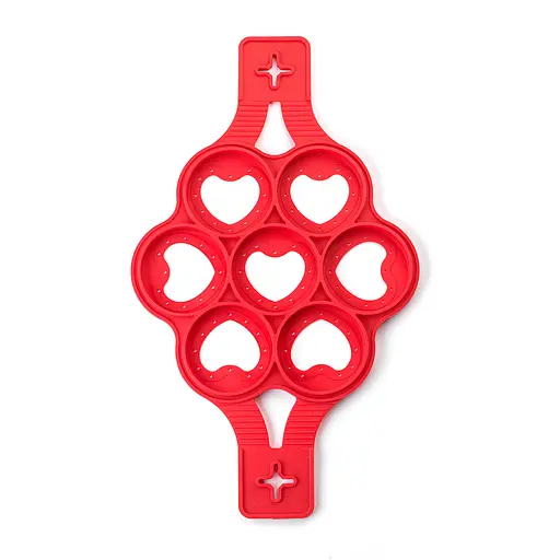 Силіконова форма для приготування оладок та яєчні у формі серця Cake Maker, A-plus Червоний 83896 - фото 5