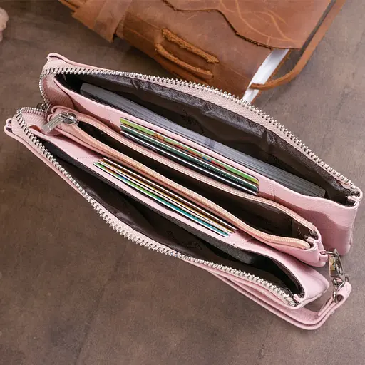 Кожаный женский кошелек-клатч ST Leather 19.2х10х2 см acs0015941 - фото 10