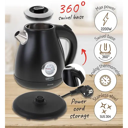 Электрочайник Camry CR 1344 black - фото 7