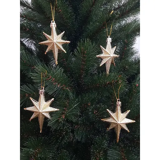 Украшение-подвеска Chomik Звезды 9 см 4 шт. золота (5901292631147_2) - фото 3