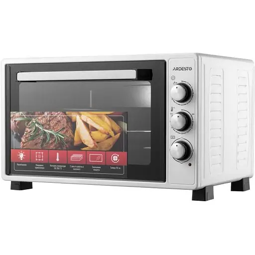Електропіч Ardesto 1300 Вт, 40 л, прихов.ниж.тен, таймер, підсвічув., білий - фото 1