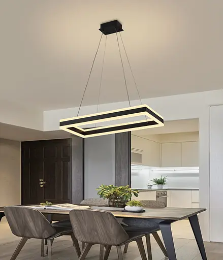 Стельова світлодіодна люстра QQD3093 (Чорний) - фото 2