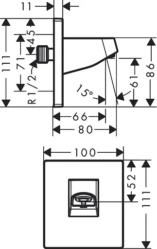 Кронштейн для верхнього душу Hansgrohe Pulsify 105 Chrome 24139000 Хром - фото 2