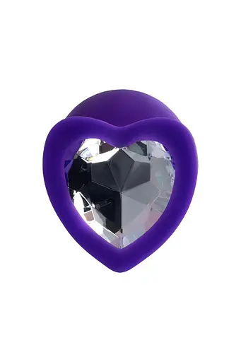 Анальна пробка ToDo Anal Plug Diamond Heart 8 см (фіолетовий) - фото 3