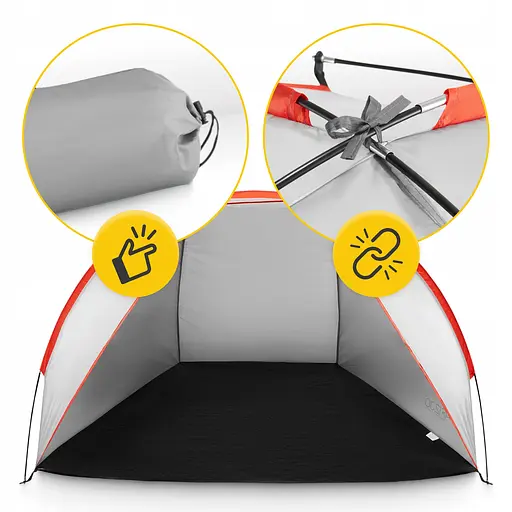 Намет пляжний 4FIZJO 200 x 115 см Grey (P-5905973401449) - фото 4