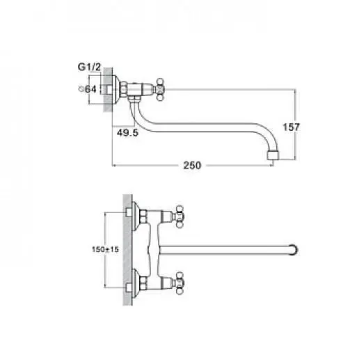 Змішувач для кухні Zegor DMX12-A605 двовентильний 30412 - фото 2