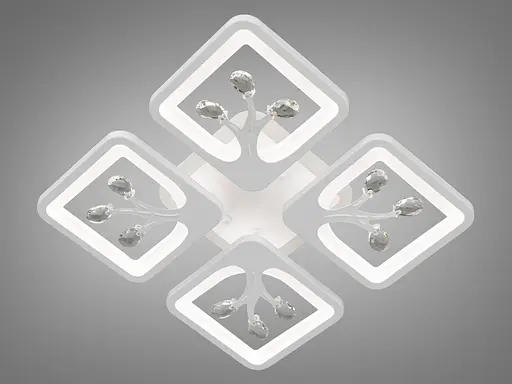 Пристилочная LED люстра с димером и цветной подсветкой, 100Вт. - фото 2