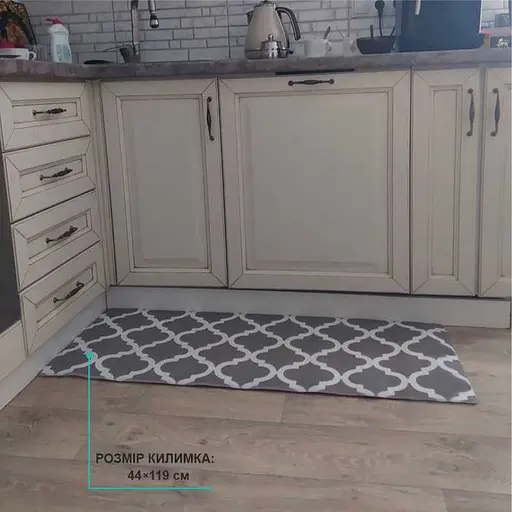 Коврики кухонные Lovely Svi с эффектом памяти - антискользящие - водонепроницаемые эргономичные, 44x119x 1 см Серый  - фото 3