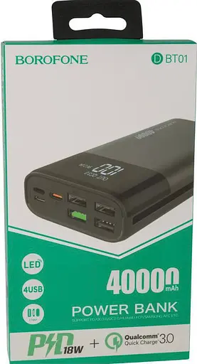 Внешний аккумулятор Borofone DBT01 4000 mAh 18w - фото 1