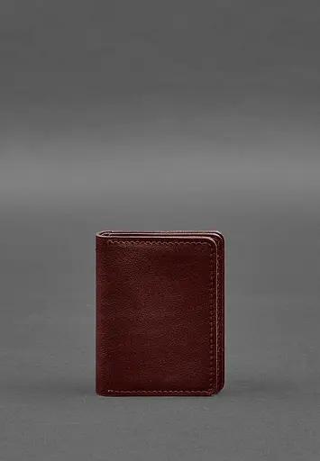 Кожаная обложка для водительского удостоверения, ID и пластиковых карт 2.0 бордовая - фото 2