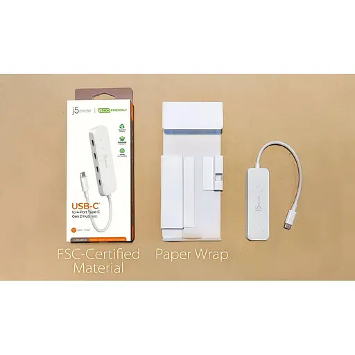 USB-хаб j5create JCH345EW-N USB-C на 4 USB-C, белый (JCH345EW-N) - фото 9