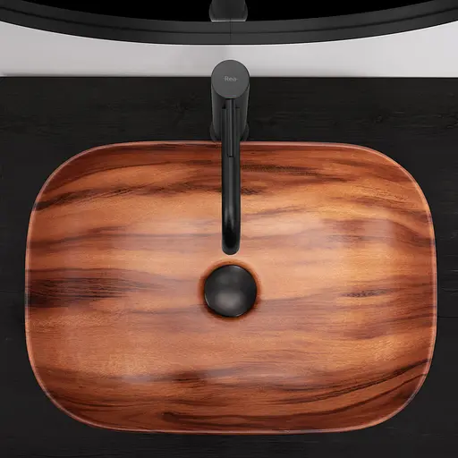 Умивальник Rea Belinda wood mat накладний REA-U5051, Коричневий - фото 3