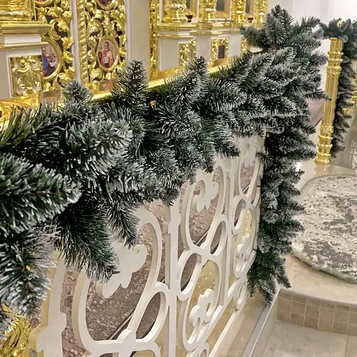 Гірлянда хвойна Hvoya Elegant з плівки зелена з білими кінчиками 3 м - фото 5