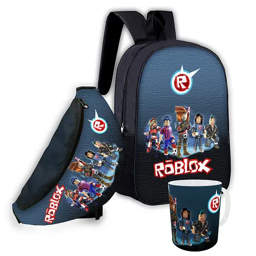 Набор детский Роблокс «Roblox» рюкзак 36х27см сумка-бананка, кружка с принтом для мальчика (01579)