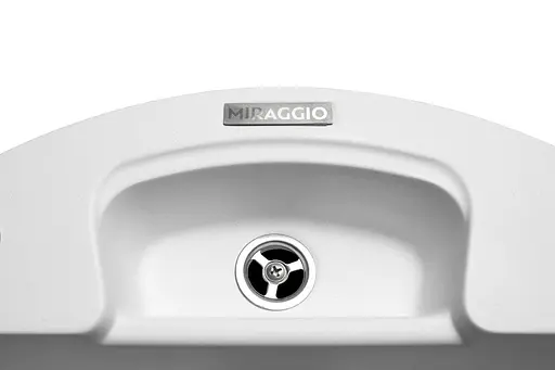 Кухонна мийка гранітна Miraggio Valencia white 442x442x202 00210802, Білий - фото 3