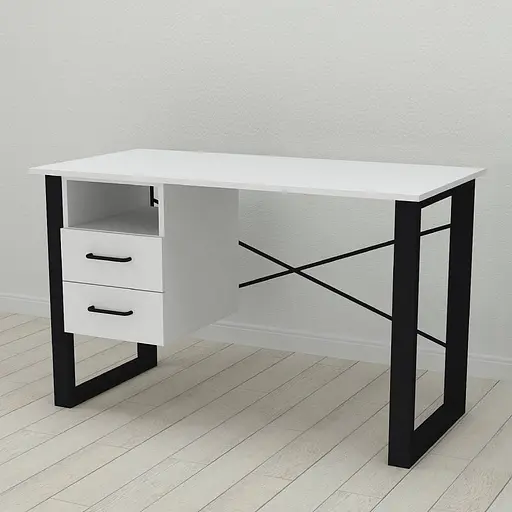 Письменный стол с ящиками Ferrum-decor Оскар 750x1200x600 металл Черный ДСП Белое 16 мм (FRD-103213) - фото 2