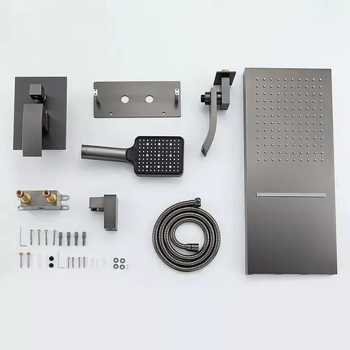 Душова система прихованного монтажу Gappo Gungrey G7107-79, Графітовий хром - фото 2