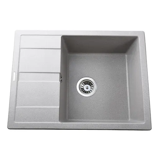 Гранітна мийка Globus Lux One сірий камiнь 650x500мм-А0005 000022390, Сірий - фото 1