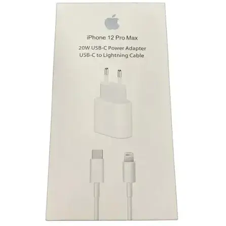 Мережевий зарядний пристрій 2-в-1 Apple Power-Delivery Adapter (+ PD кабель) 1*PDout 20W PD2.0 BarCode/Original Box - фото 1