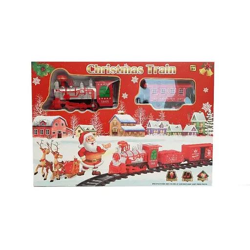 Залізниця Star Toys Christmas Train з вагончиком та будиночком різдвяний поїзд з музикою 101 см Червоний - фото 4