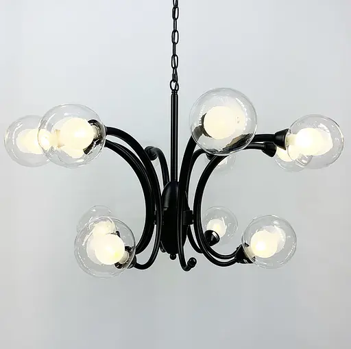 Дизайнерська підвісна люстра із подвійним плафоном Line.F Кількість ламп 9 - фото 3