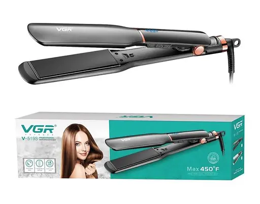 Плойка-випрямляч для волосся VGR V-519S з LED-дисплеєм та керамічним покриттям Чорний 70 Вт - фото 8