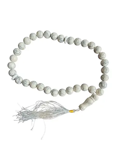 Чотки білий агат 33 намистини - фото 1