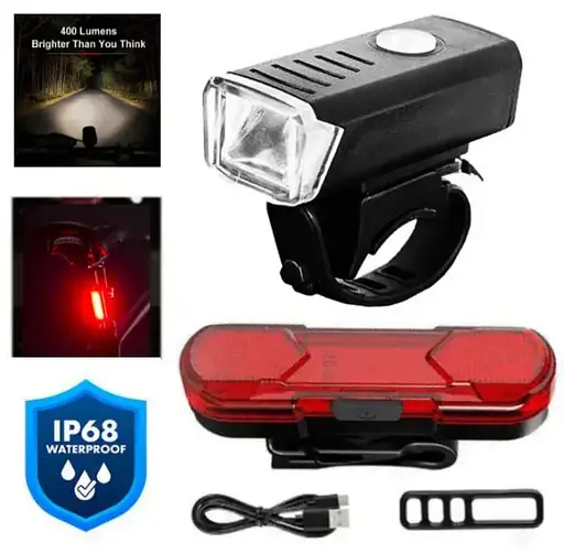 Вело набір фара передня та задня Hua Yu HY027 велосипедні ліхтарі габаритні мігалка стоп 1XPG 5SMD Micro-USB - фото 5