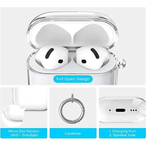 Чохол AhaStyle Transparent TPU Silicone Case для AirPods 4 Clear [133821] - фото 3
