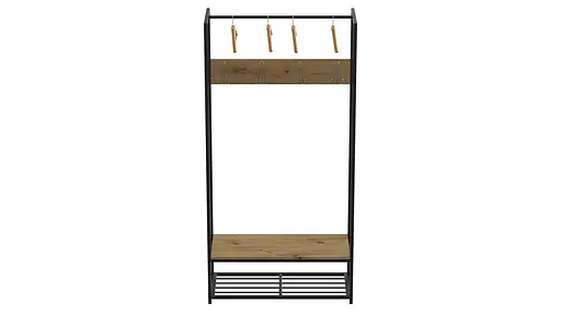 Вешалка модульная напольная Ferrum-decor Трелис 13 180x90x38 черный ДСП Дуб Артизан 16мм (FRD-104327) - фото 4