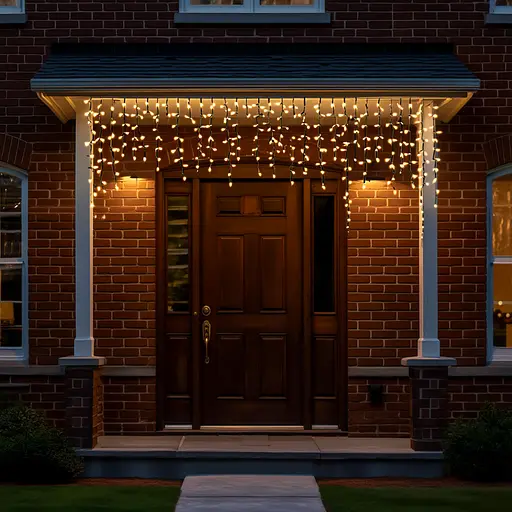 Новорічна гірлянда вулична Бахрома GarlandoPro 6 м 105 LED вулична гірлянда чорний провід Жовте світло 6МBY