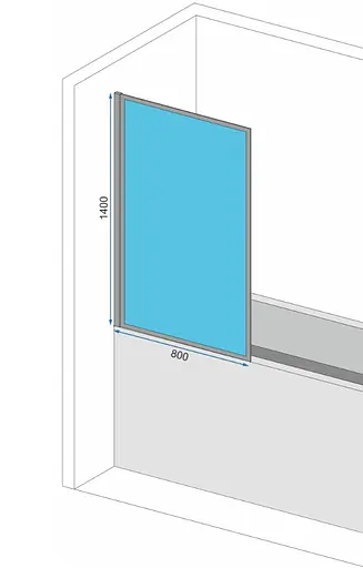 Шторка для ванни Rea Elegant 80 brushed gold нерухома REA-W6601, Універсальна, прозорий, золотий - фото 6