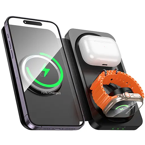 БЗУ Hoco CQ13 Triumph 3in1 travel folding Black - фото 2