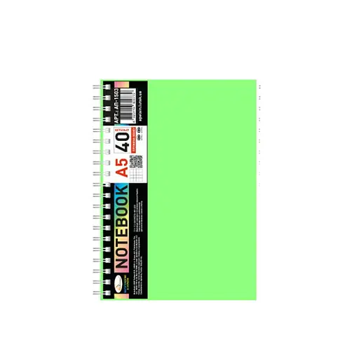 Блокнот А5 Апельсин АП-1503(Light Green) 40 листов, пружина сбоку - фото 1