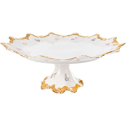 Уцінка. Тортівниця на ніжці Lefard, 30,5 см, білий із золотим (946-026) - фото 1