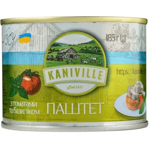 Паштет м’ясний Kaniville з томатами та базиліком 185 г 