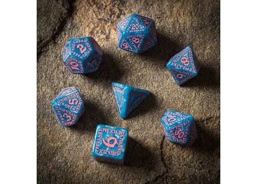 Набор кубиков Runic Glacier & pink Dice Set , 7 шт. (SRUN1S) - фото 4