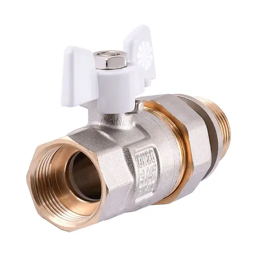 Кран кульовий з американкою Q Professional QP003 PN40 3/4″ антипротікання, Білий метелик - фото 3