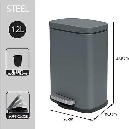 Відро для сміття з педаллю Spirella AKIRA 12 л (10.21560) - фото 3