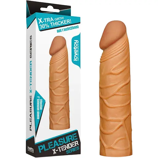Насадка на пенис Lovetoy Pleasure X-Tender 17 см коричневый